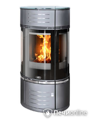 Печь-камин ABX Atrium 6, серая сталь, с верхней плитой - стекло в Горно-Алтайске